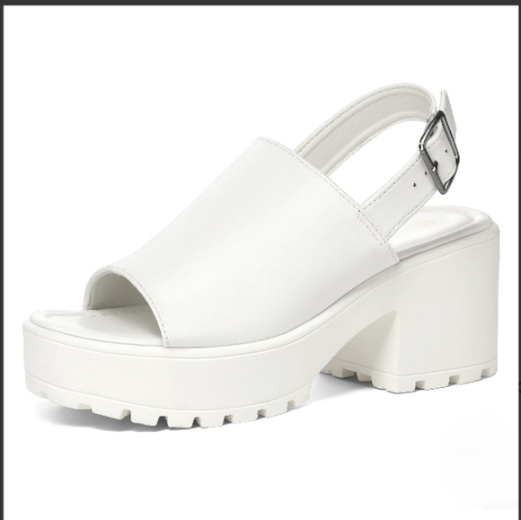 Mysoft Casual And Comfortable Everyday Platform Sandals in White Size 10 - Picture 1 of 10